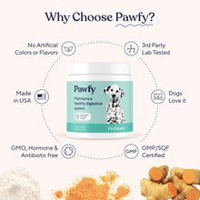 Load image into Gallery viewer, Pawfy Probiotics for Dogs | Supports Digestive Health, Diarrhea for Small, Large Dogs | Improves Gut Health | Anti Yeast Supplements | Skin Health Seasonal Allergies Support - 30 Chews (Chicken)