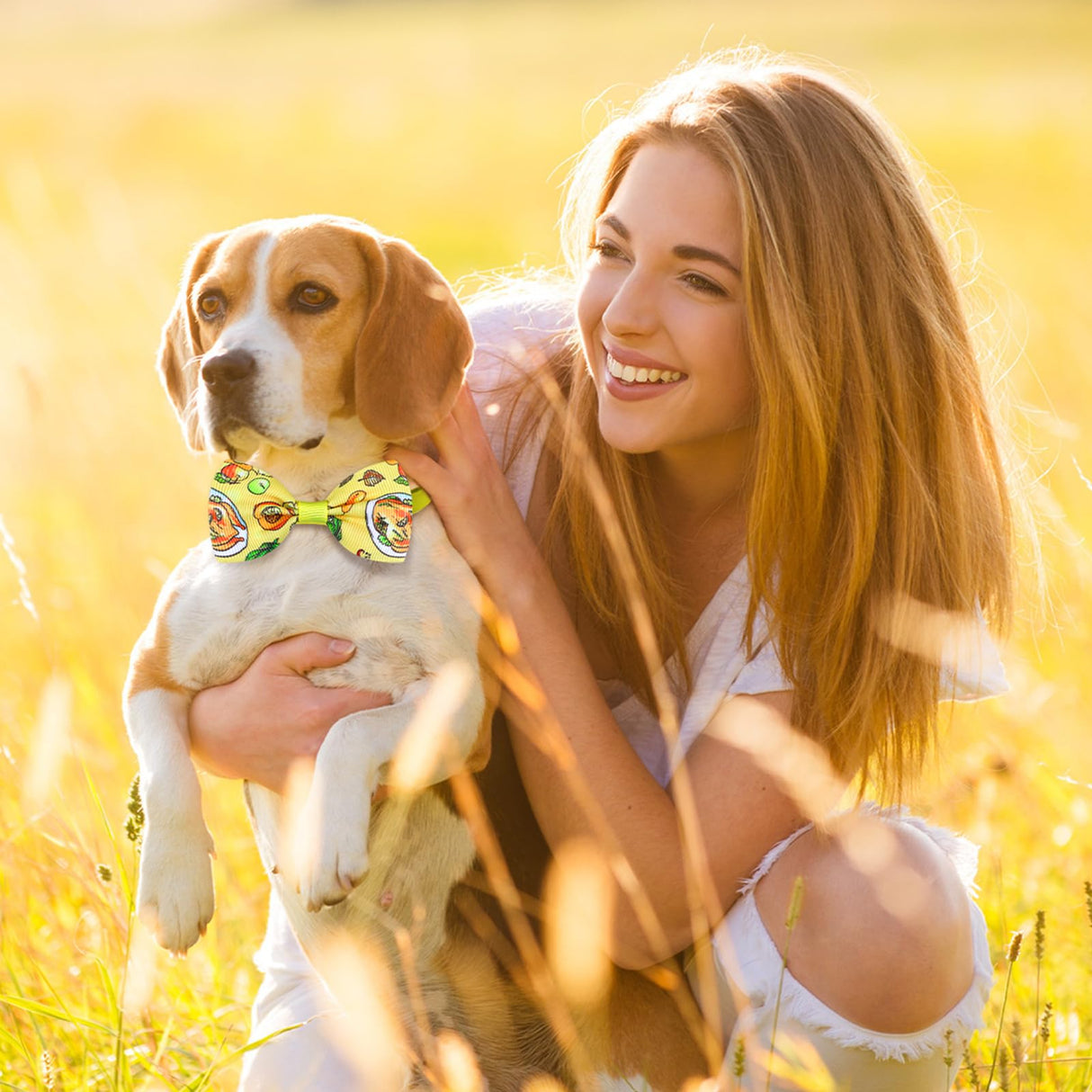 Eccliy 120 Pcs Thanksgiving Dog Bow Tie Bulk Fall Dog Grooming Bows Thanksgiving Adjustable Pumpkin Turkey Maple Leaves Pattern Pet Neckties for Small Medium Large Pet Cats