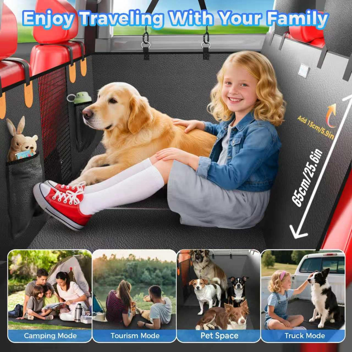 2026 Upgraded Dog Car Seat Cover for Back Seat with Hard Bottom Car Seat Cover for Dogs, Waterproof Pet Seat Protector, Non-Slip Scratch-Resistant Surface, Supports 500lbs, Easy to Clean and Install