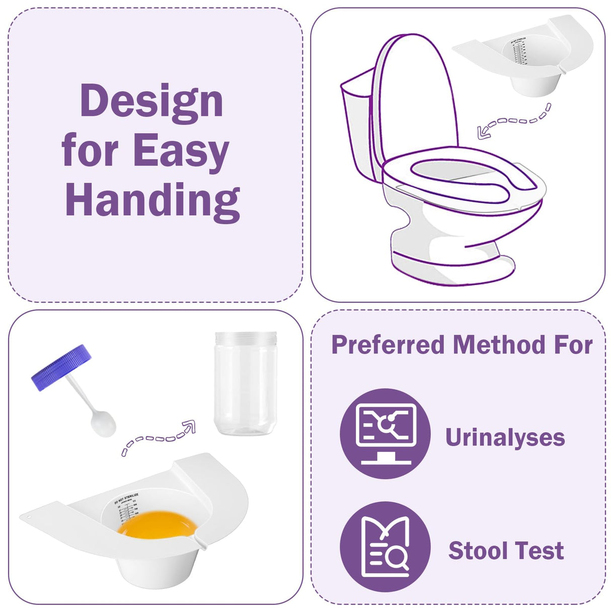 TrelaCo 100 Pcs Urine Hats for Toilets Stool Sample Collection Kit Urine Collection Hat Urine Collector Specimen Cups Pee Urine Sample Cup Containers for Women and The Elderly, 27oz/ 800cc