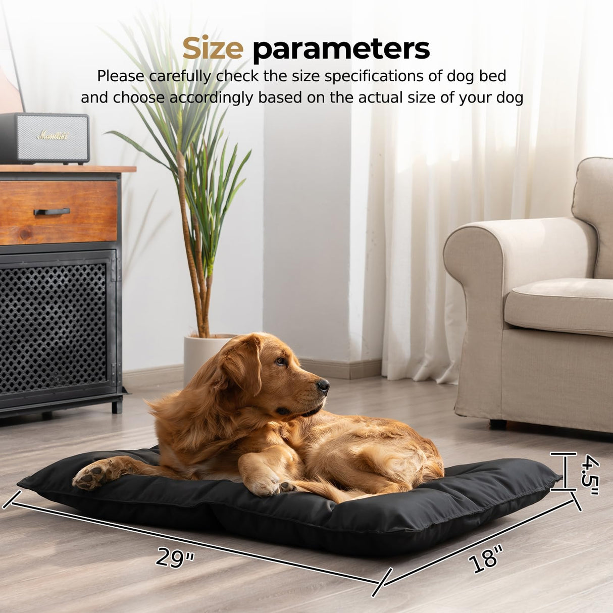 Couzssyhi Chew Proof Indestructible Dog Bed - Durable Dog Bed for Aggressive Chewers, Machine Washable & Waterproof Indoor Outdoor Crate Pad, Tough Kennel Pad for Small Dogs (Small (18"x29"))