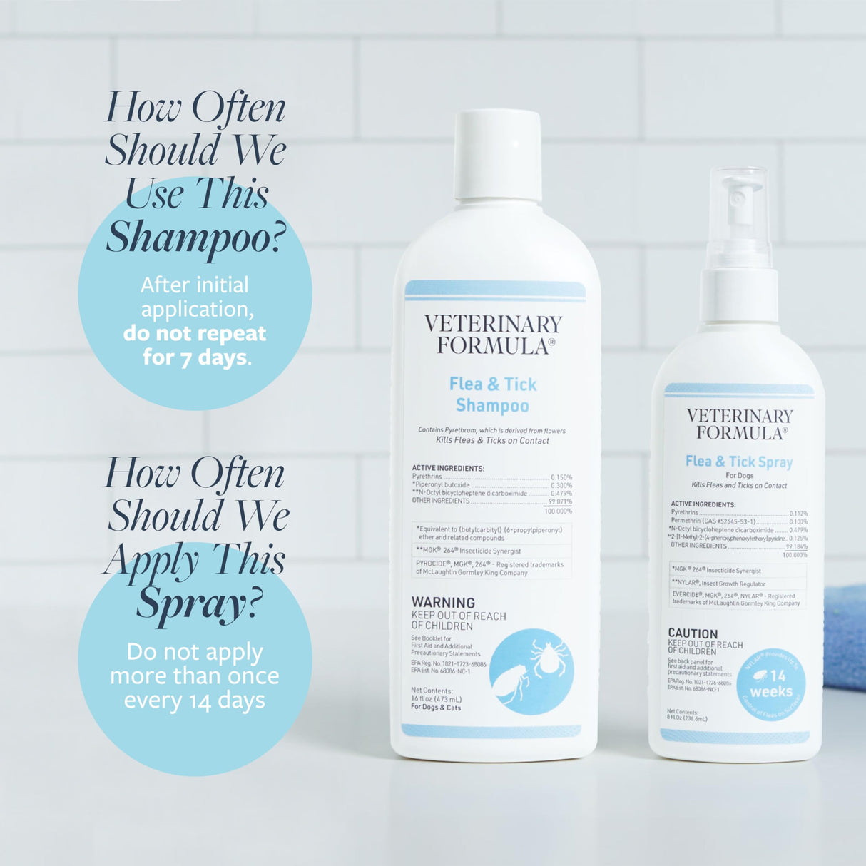 Veterinary Formula Flea and Tick Bundle – Prevention Spray for Dogs, 8 oz + 16 oz Shampoo for Dog Flea & Tick Control