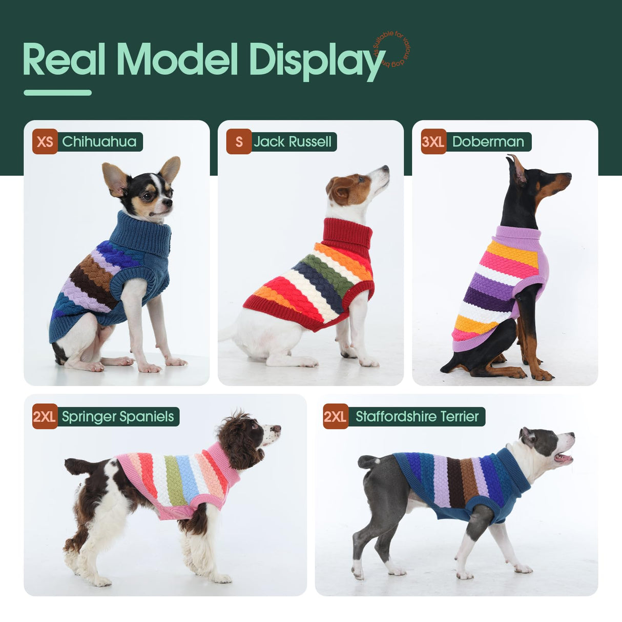 Kuoser Dog Sweater, Warm Dog Sweaters for Extra Large Dogs Girl Boy, Pet Turtleneck Knitted Pullover Jumper for Xmas Thanksgiving, Puppy Winter Vest Thermal Doggy Sweatshirt for Fall Winter, Pink 3XL