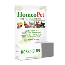 Load image into Gallery viewer, HomeoPet Nose Relief, Safe and Natural Sinus Supplement for Cats, Dogs, and Other Small Animals, 15 Milliliters