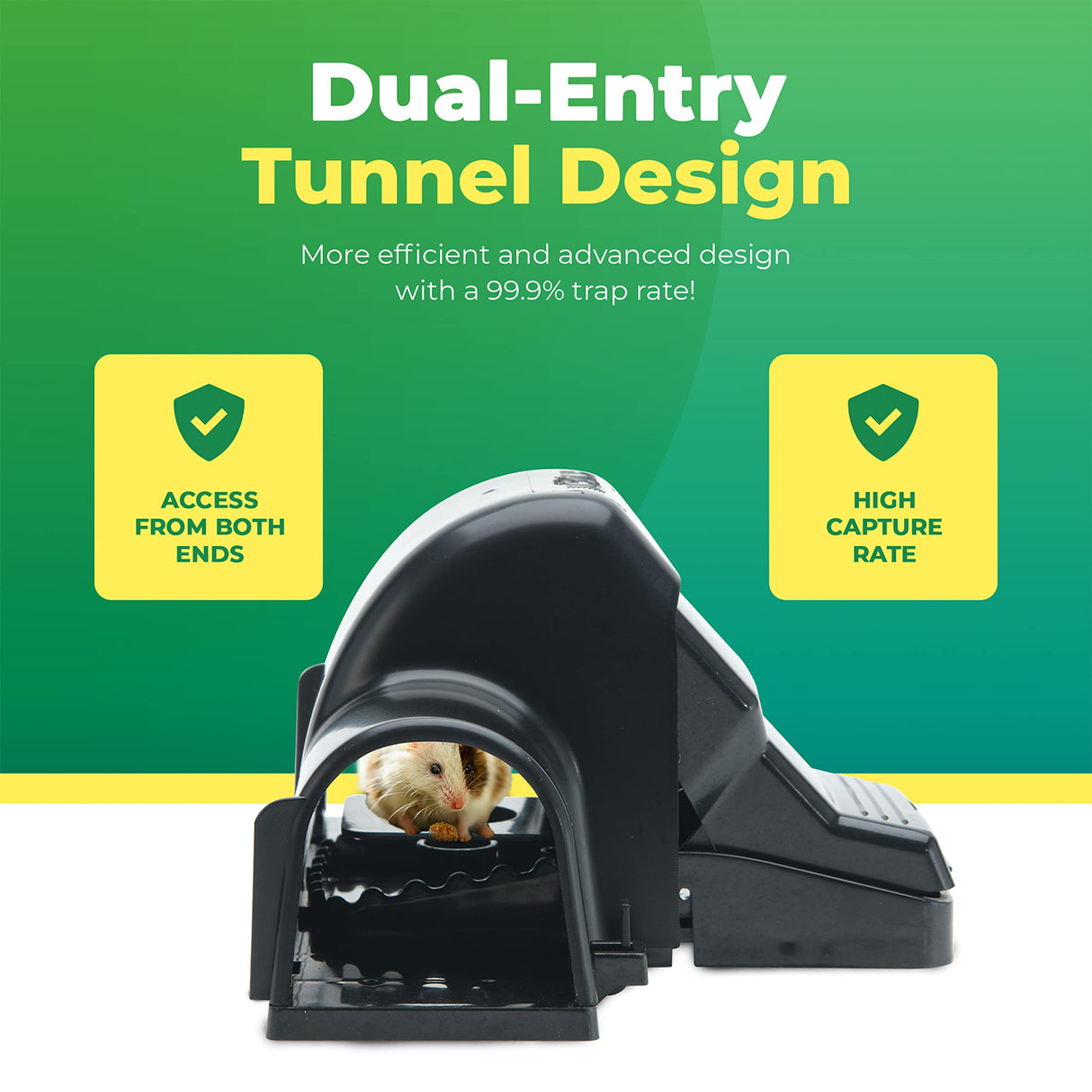 Rat Traps Indoor and Outdoor - 4 Pack Dual-Entry Large Rat Trap Outdoor and Indoor for Home, Garden and Restaurant with 99.9% Trap Rate | Easy to Use Rodent Traps with Safe Hands Free Design - UCatch