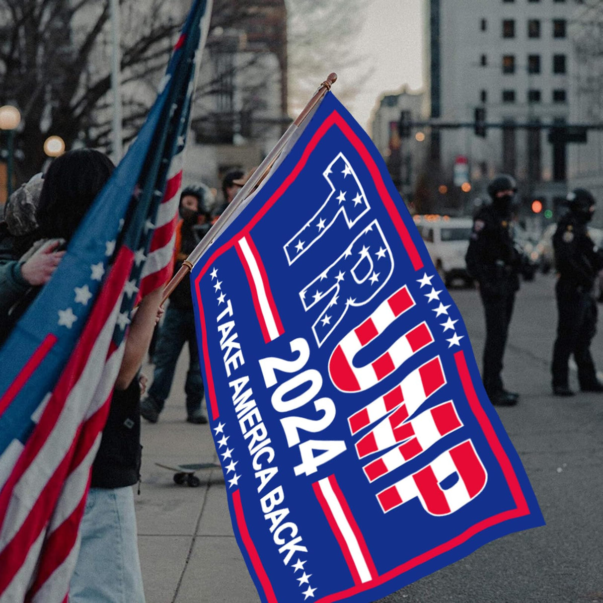 Trump 2024 Take America Back Flags 3x5 Outdoor Made in USA-Double Sided 3 Ply Heavy Duty Trump Blue Flags Banner for Outside with 2 Brass Grommets UV protection Fade Resistant for Indoor Outdoor