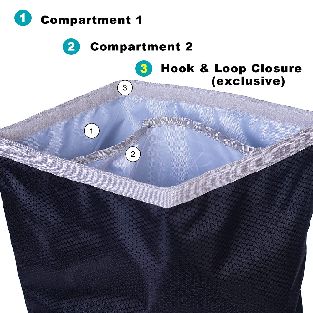 Dog Food Travel Container, Dog Food Travel Bag, Kibble Carrier 42 Cups 10L with Storage Front Pocket and Shoulder Strap for Travel, Hiking and Camping (Black)