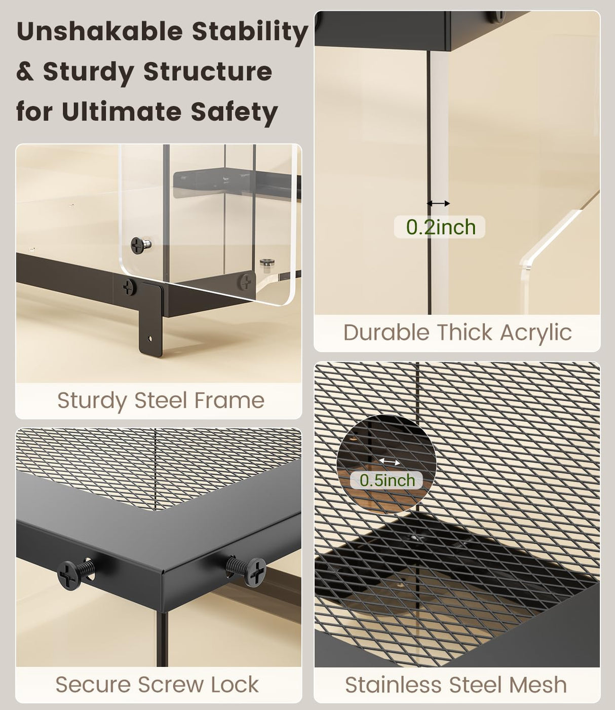 Turtle Basking Platform for 18-19 Inchs Wide Aquariums - Last Long Stainless Steel Supports & Mesh, Non-Slip Ramp for Aquatic Turtles, Turtle Tank Accessories (Extra Large)