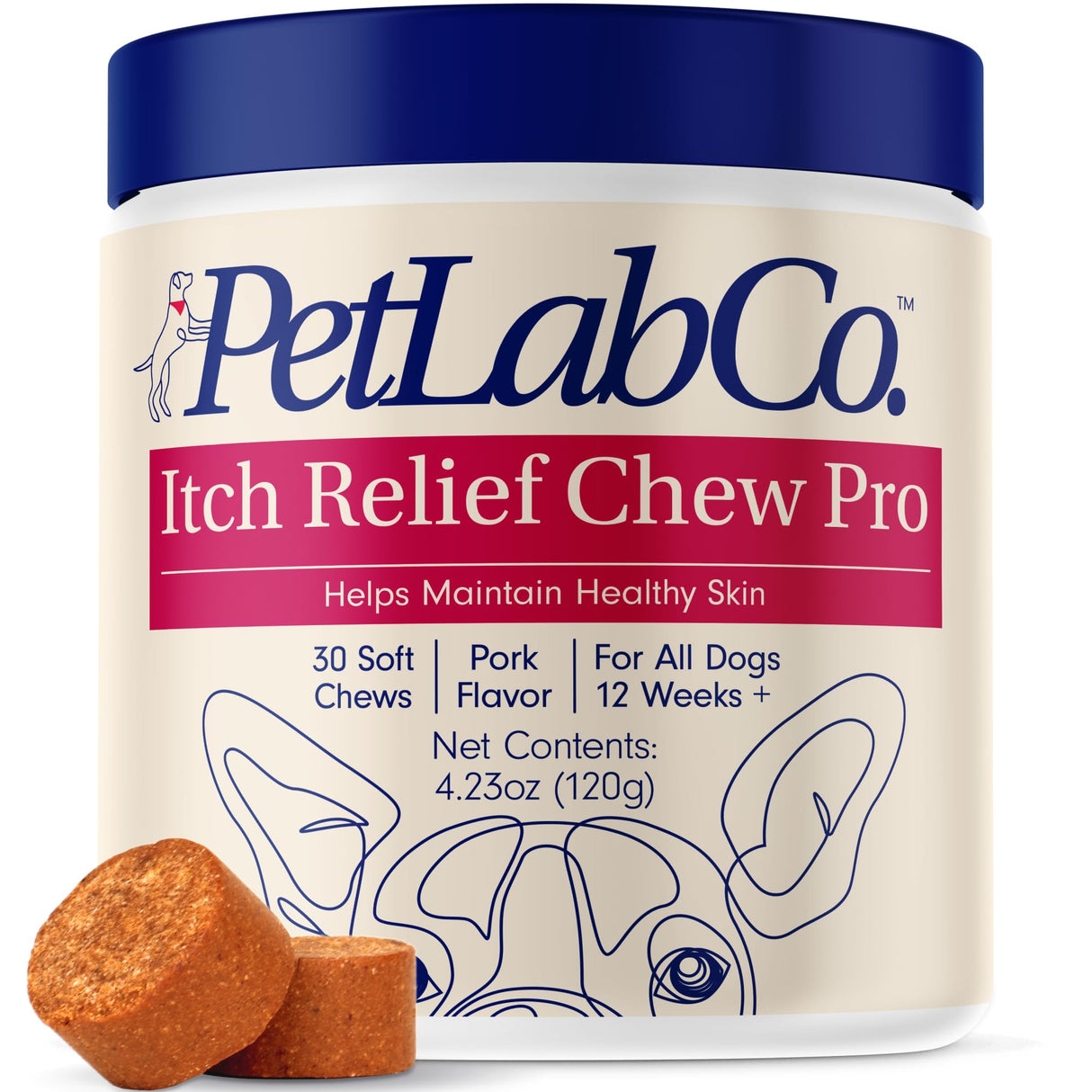 PetLab Co. Itch Relief Chew Pro – Itch Relief Chews for Dogs – Omega 3 for Dogs Itch Supplement - Packed with Beneficial Fatty Acids for Healthy Skin – Seasonal Allergies Support - Packaging May Vary
