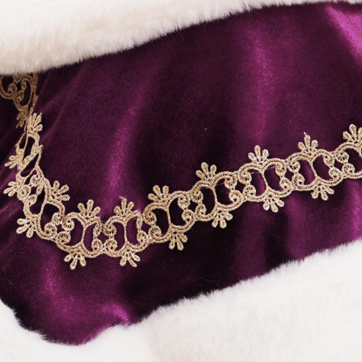 Lovelyshop pet Serial Royal Coronation Style White Faux Fur Pet Cape for Halloween Costumes, King Queen Prince and Princess Cosplay-XSmall