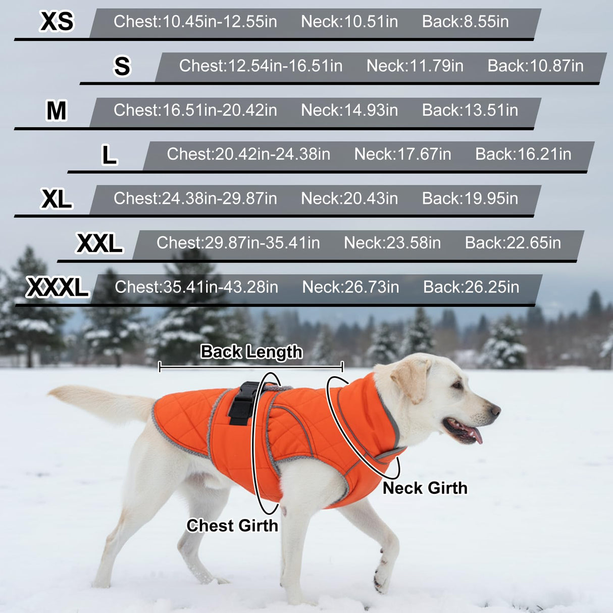 Yoochee Dog Coat, Warm Dog Winter Coat for Medium Dogs, Waterproof Jacket with Adjustable Buckle & Velcro, Reflective Turtleneck Cold Weather Coats, Pet Fleece Vest Snow Jacket (Brown, XXXL)