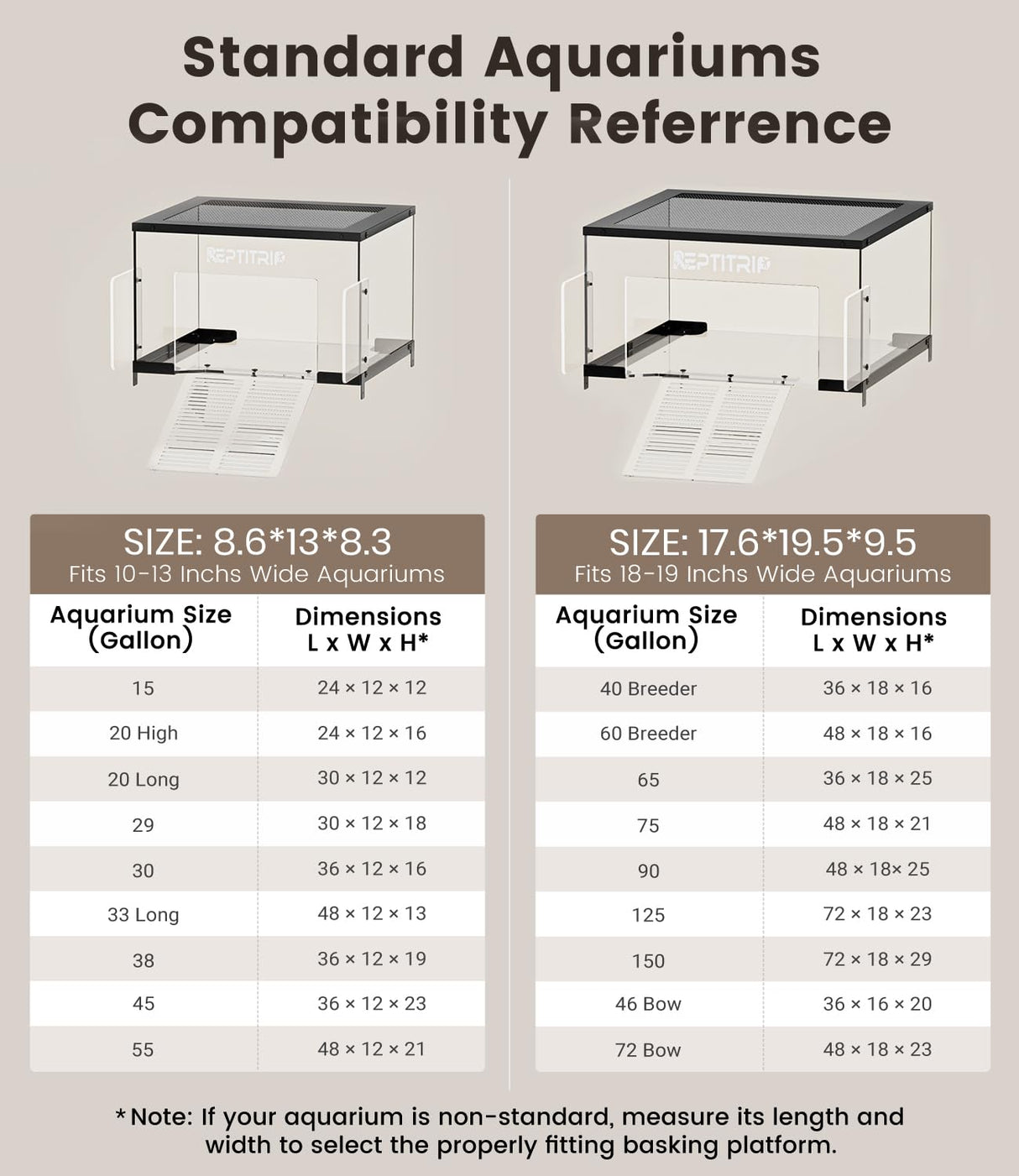Turtle Basking Platform for 18-19 Inchs Wide Aquariums - Last Long Stainless Steel Supports & Mesh, Non-Slip Ramp for Aquatic Turtles, Turtle Tank Accessories (Extra Large)