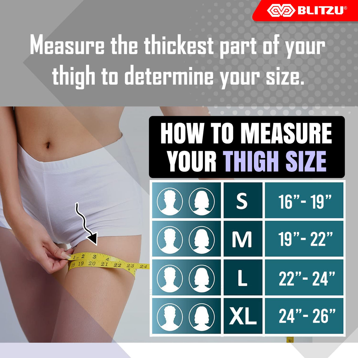 BLITZU Thigh Compression Sleeves (Pair) Quad, Groin and Hamstring Support. Upper Leg Sleeves for Men and Women. Thigh Braces for Thigh Pain. Upper Thigh Wrap for Pulled Muscle Relief WHITE, M