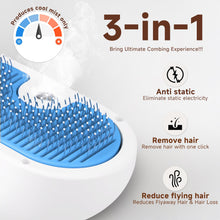 Load image into Gallery viewer, Pet Steam Brush for Dog & Cat - 3-in-1 Steam Grooming Brush for Shedding & Hair Removal - Self Cleaning Spray Comb with Mist for Long Haired Pets - Includes 1*Waterless Shampoo, Blue.
