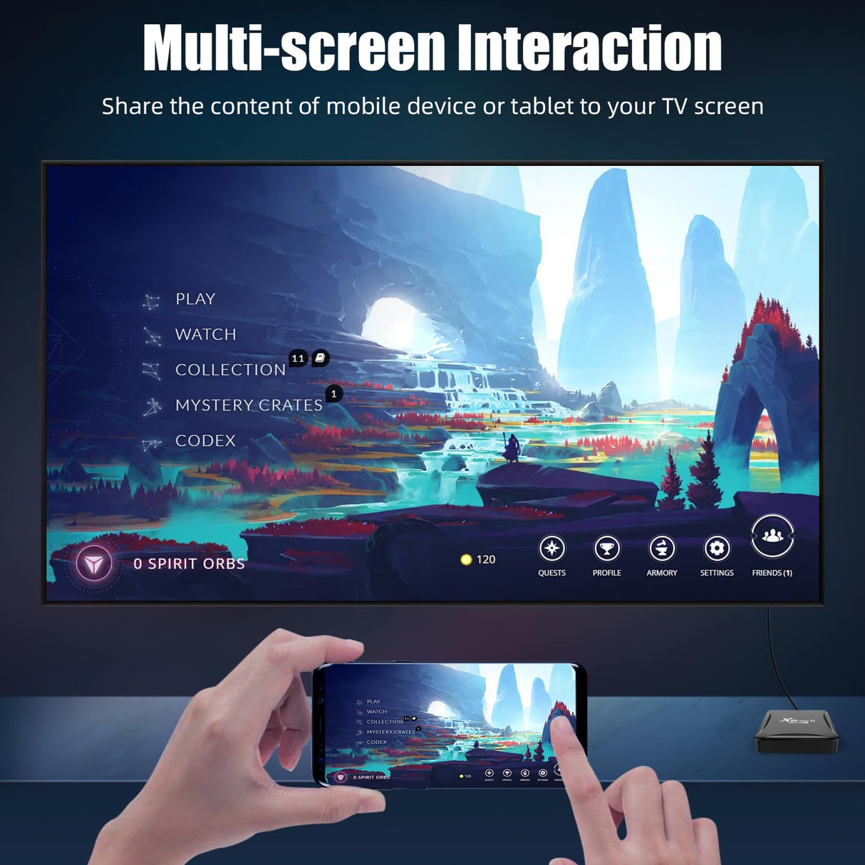 Android 13.0 TV Box 4GB RAM 32GB ROM TV Box RK3528 Quad-Core 64bit Cortex-A53 with Dual Wi-Fi 2.4G/5.0G, BT 5.0/ 3D Ultra HD 8K/ H.265/ 100M LAN/USB 3.0 Smart TV Box