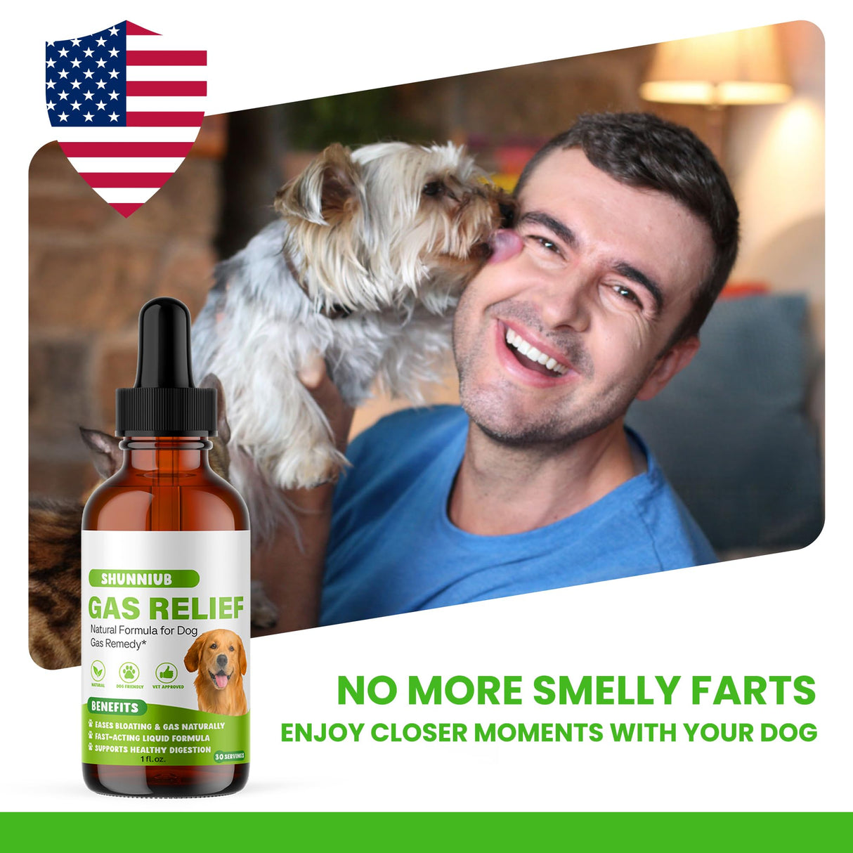 Dog Fart Remedy, Dog Gas Relief Drops to Help with Bloating and Occasional Gas, Gentle Digestive Support, Natural Formula – 1 fl oz