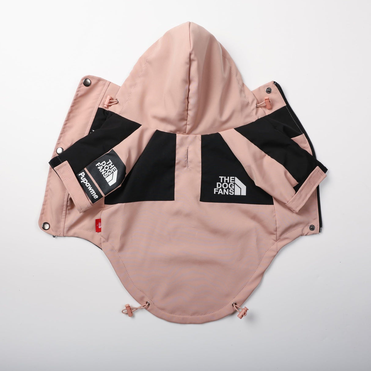 BETTYLAI Dog Raincoat with Adjustable Hood and Tail Drawstring, Button and Zipper Clothes, Durable Outdoor Waterproof Dog Rain Jacket for Small, Medium and Large Dogs (Pink, X-Large)