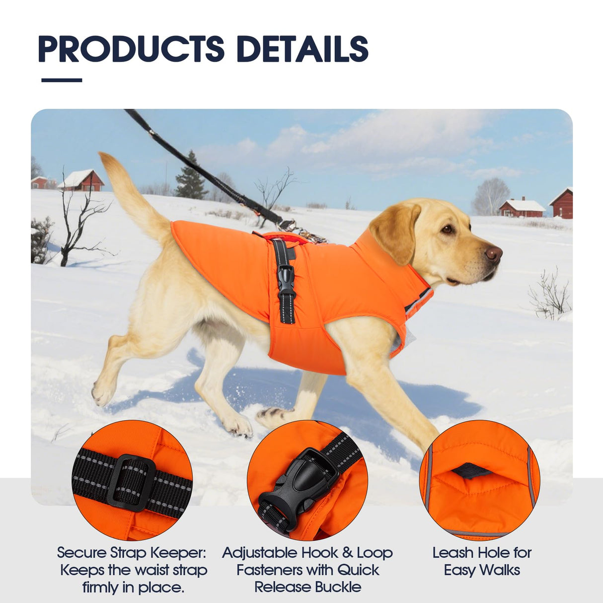 IECOii Dog Winter Jacket Reflective Winter Coats with Harness Hole Adjustable Windproof Jackets Warm Pet Snow Vest for Dachshund Waterproof Cold Weather Coat for Outdoor, Pink, Size M