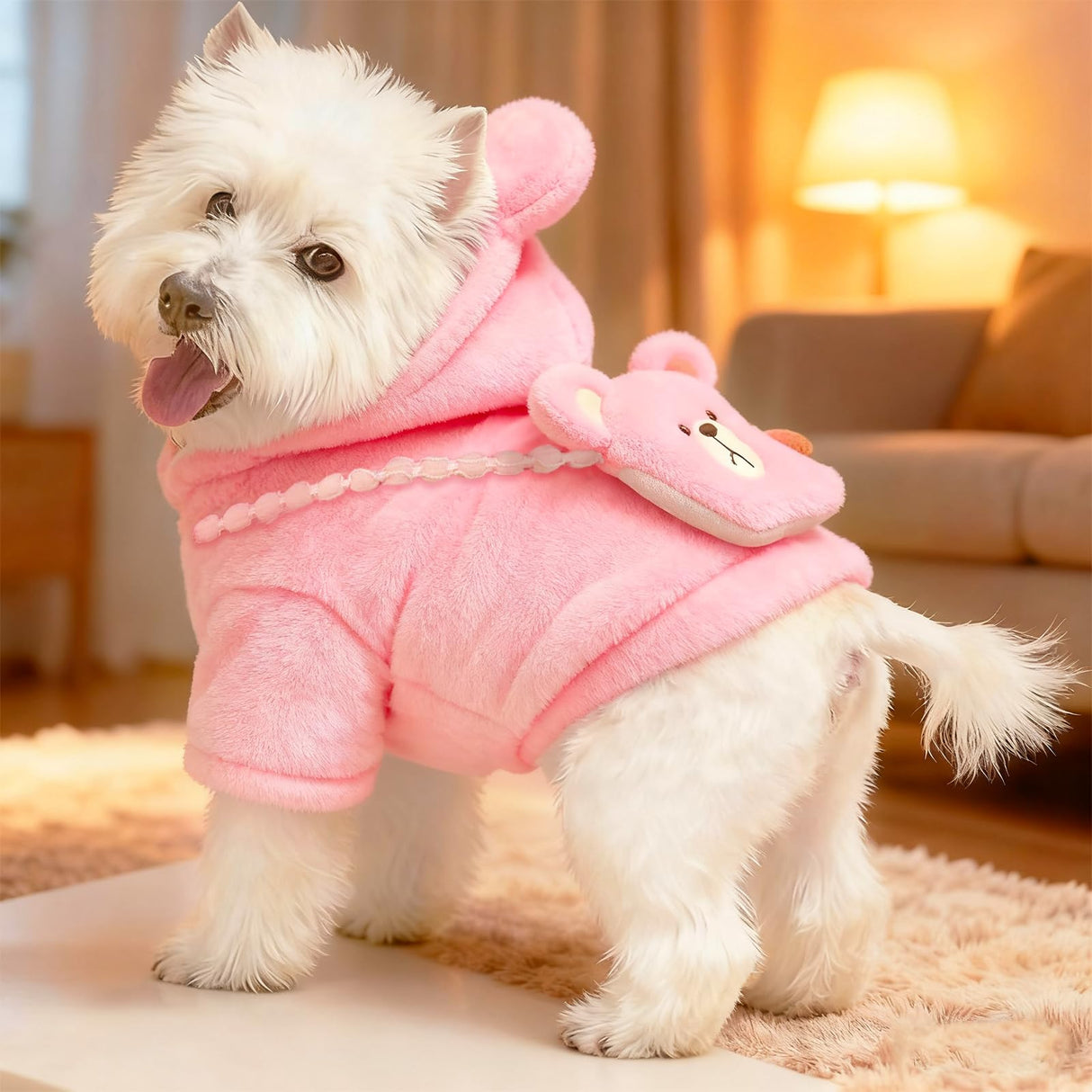 Floofelove Fleece Dog Coat Clothes for 6 to 9 lbs - Padded Dog Jackets for Small Dogs Warm Coat for Dogs Back Length 10-11" Suitable for Cold Weather