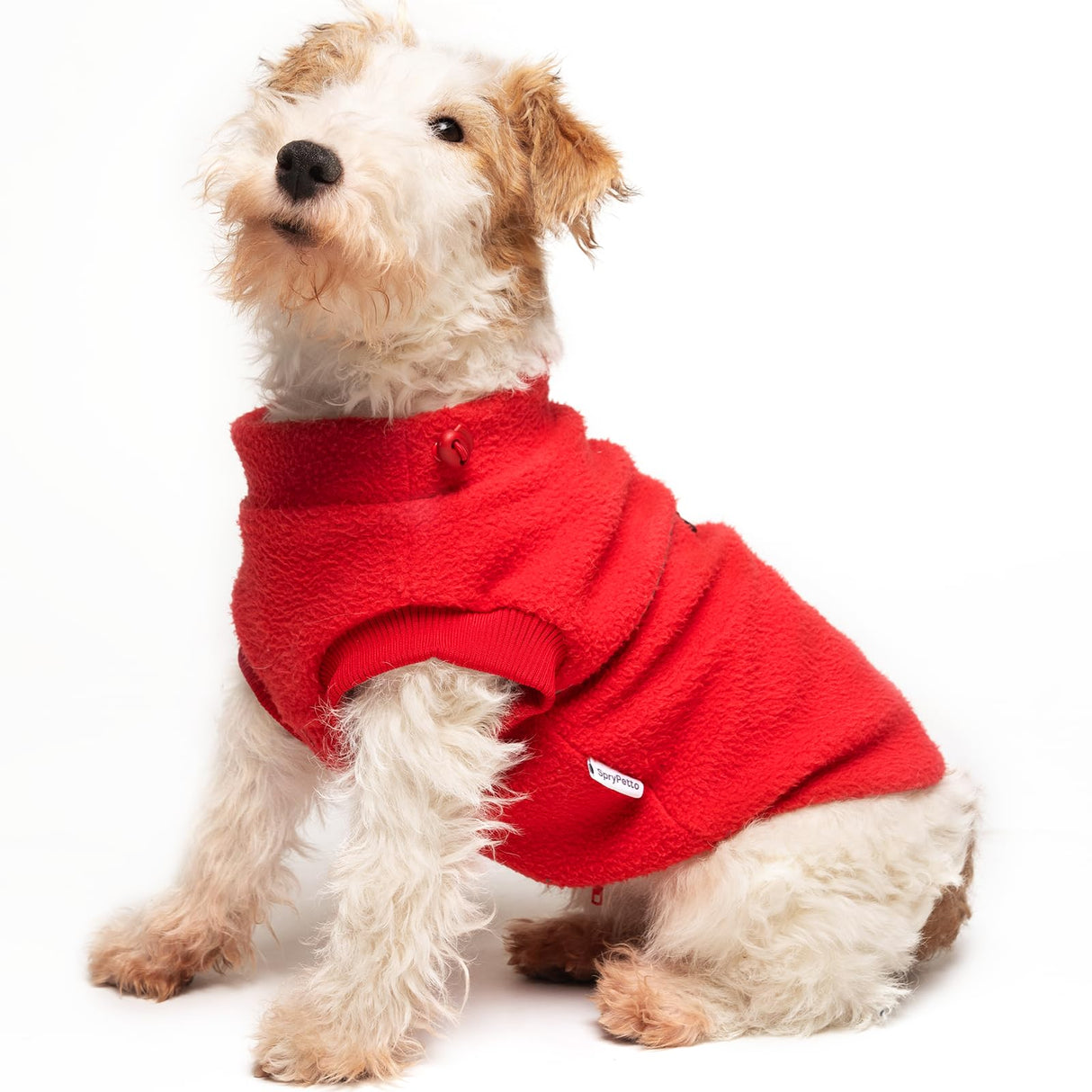 Fleece Dog Sweater for Small Dogs - Recycled Polyester Lightweight & Warm, with D-Ring, Reflective Strip & Adjustable Drawstring, Perfect for Toy Size Pups, Yorkie & Chihuahua(Red L)