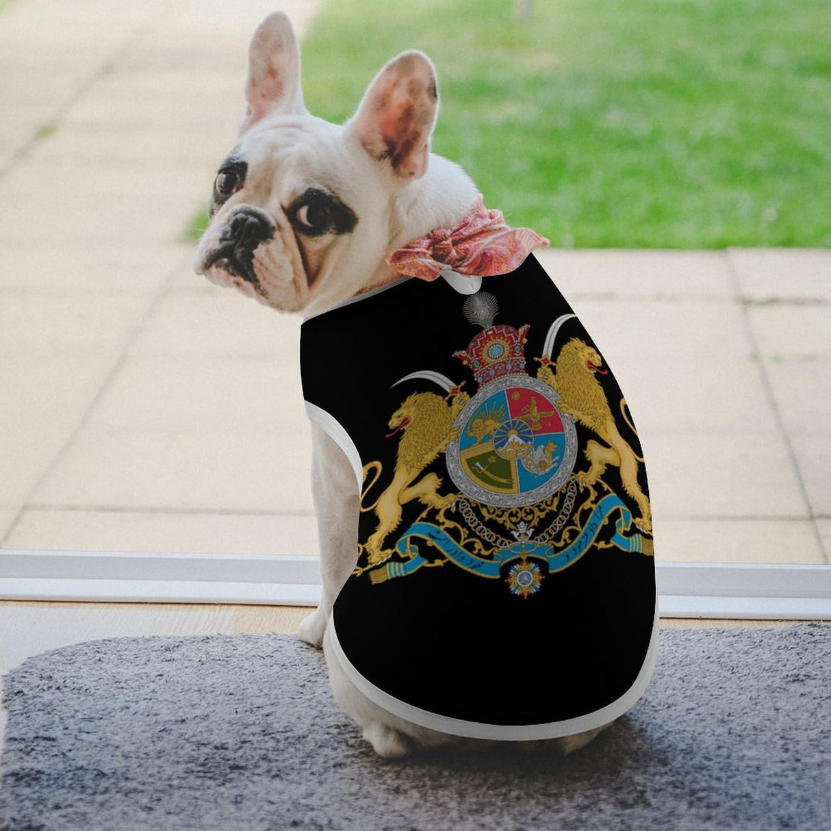 Imperial Coat of Arms of Iran Funny Dog Shirts Pet Sleeveless Clothes Puppy Cat Breathable T-Shirts for Small to Large