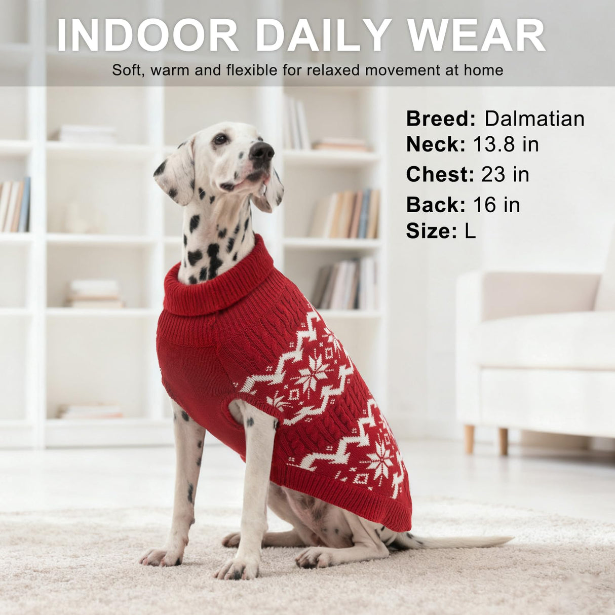 BEAUTYZOO Dog Christmas Sweater for Medium Large Dogs Boy Girl,Thick Warm Winter Turtleneck Pullover Cable Knit Big Dog Sweaters Pitbull Labrador Golden Retriever Clothes Male Female Pet Jacket,Red XL