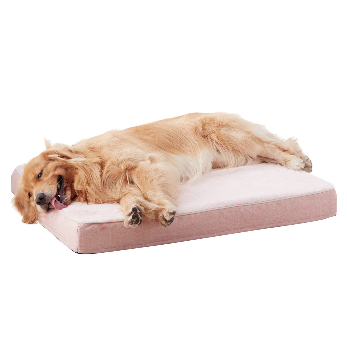 WATANIYA PET Memory Foam Orthopedic Large Dog Bed, Washable Dog Bed for Crate with Cooling Gel Mattress, Waterproof Liner and Plush Removable Cover for Extra Large Dogs (Pink)