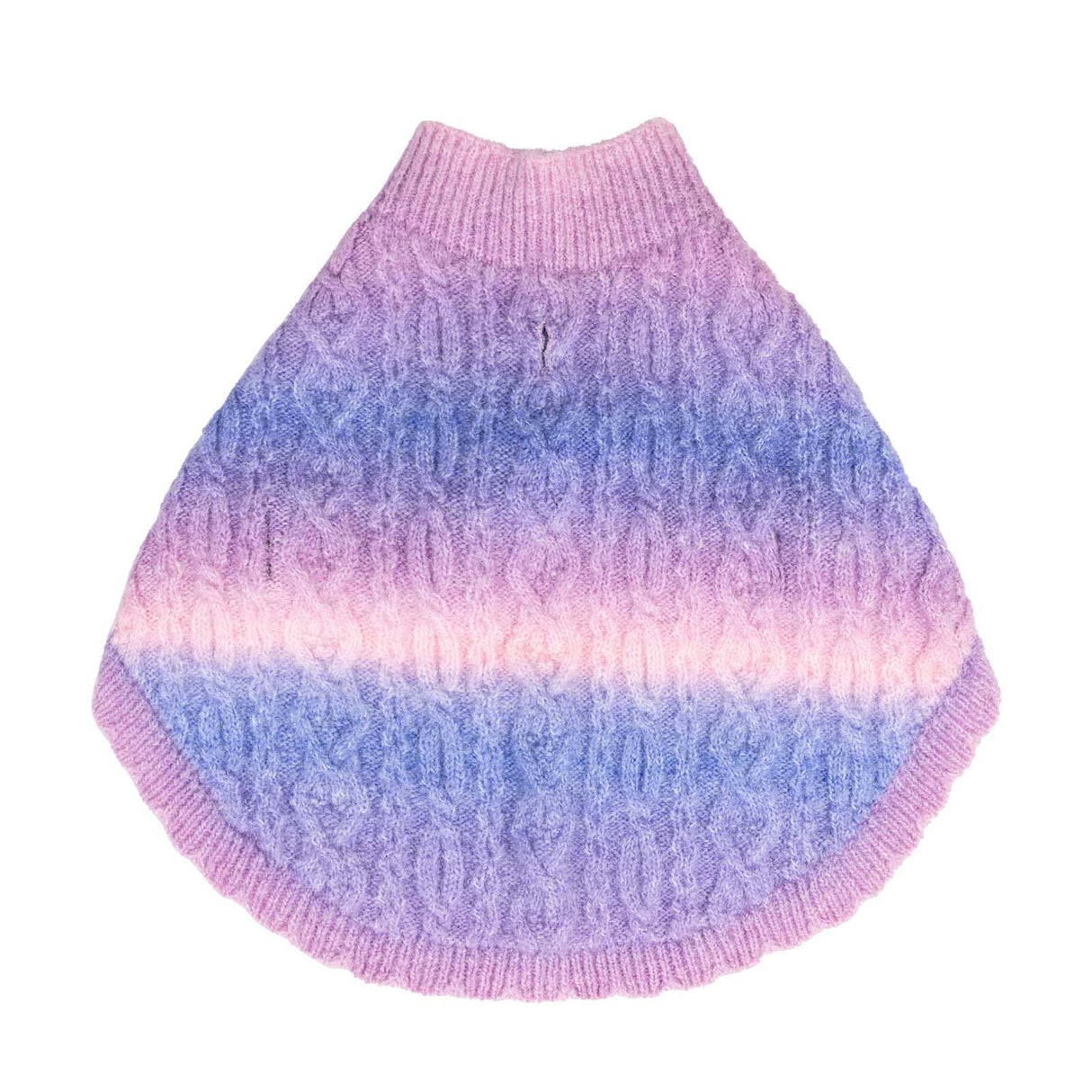 UNIPUP Rainbow Mohair Dog Sweater Cloak, Cold Weather Coat Dog Jacket for Small Dogs, Classic Turtleneck Thick Puppy Clothes with Leash Hole DS93L