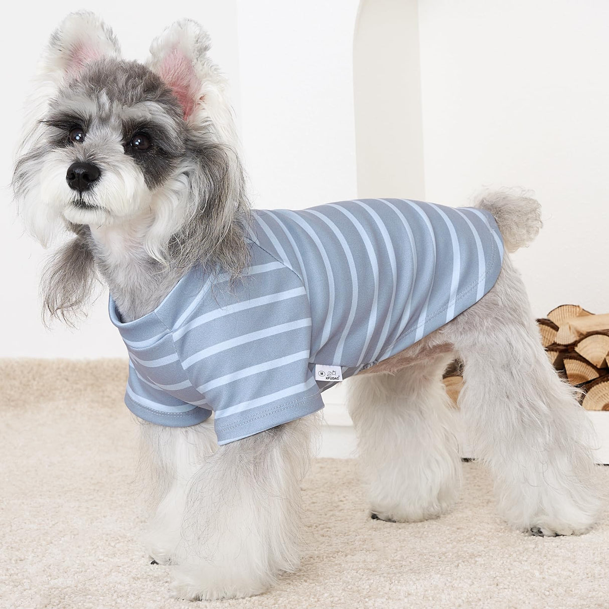 XPUDAC 4 Pack Dog Sweaters Comfy Dog Clothes with Sleeves Puppy Shirts Pullover Pet Sweatshirt for Small Medium Large Dogs Boy Girl Doggy Outfits Cat Apparel, Blue, M