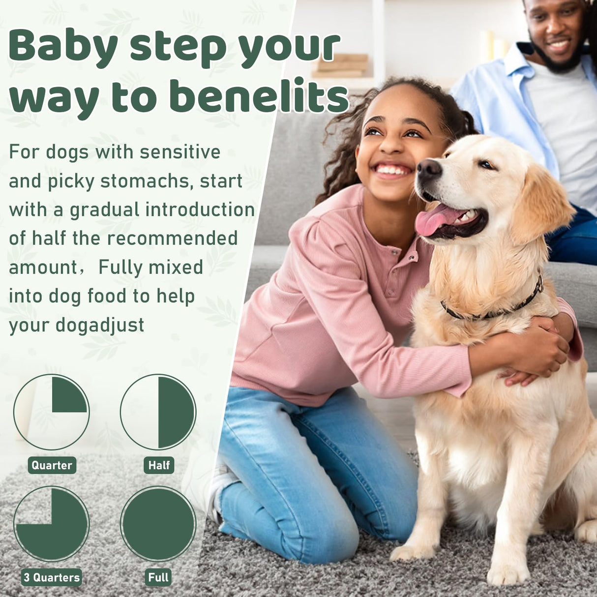 Dog Dental Powder, Dog Teeth Cleaning Powder, Dog Dental Care, Targets Tartar & Bad Breath Dog Teeth Cleaning, Green