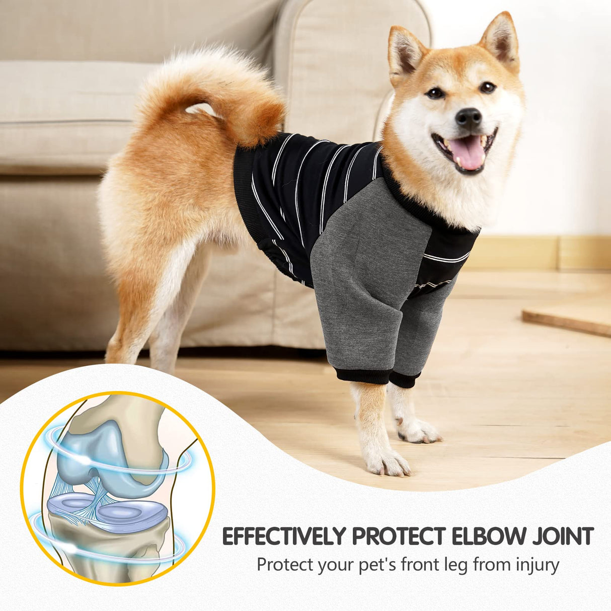 Anti-Licking Dog Shirt, Long Sleeve T-Shirt for Pets After Surgery, Prevent Scratching Hoodie for Dogs BlackGrey 2X-Large