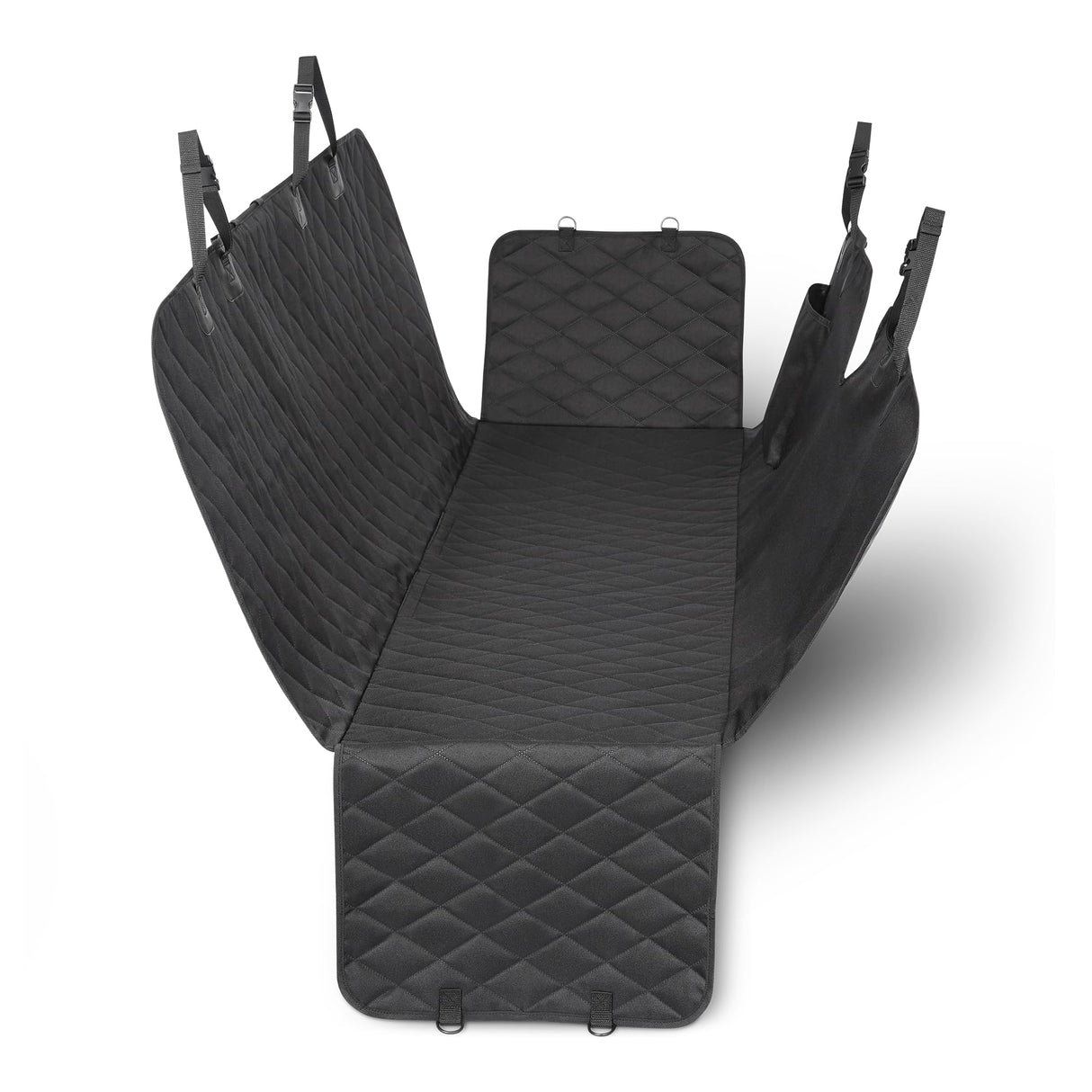 Amazon Basics Dog Car Seat Cover for Pets, 100% Water Repellent, 600D Heavy Duty, Black