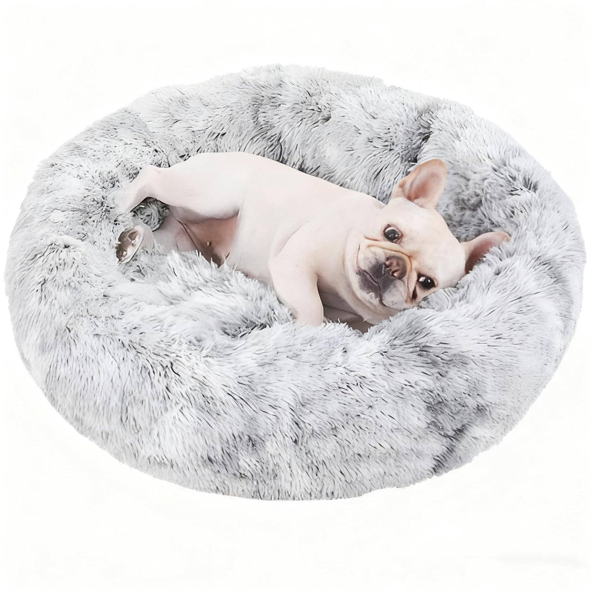 Washable Dog & Cat Bed for Ultra Large Small Medium Size Pet, Calming Donut Round Cute Warming Mat House Supply Indoor, 8 Sized Deal Necessity Essential Furniture for Boy Girl Puppy Kitten kitty