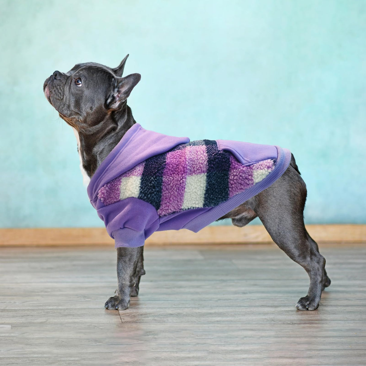 PUPTECK Dog Hoodie Puppy Sweatshirt Warm Dog Sweater Winter Clothes Cold Weather Coats for Small Medium Large Dogs, Purple, S/M