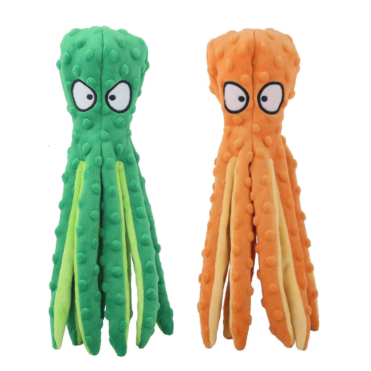 CPYOSN Dog Squeaky Toys Octopus - No Stuffing Crinkle Plush Toys for Puppy Teething, Durable Interactive Chew Toys for Small, Medium and Large Dogs Training and Reduce Boredom, 2 Pack