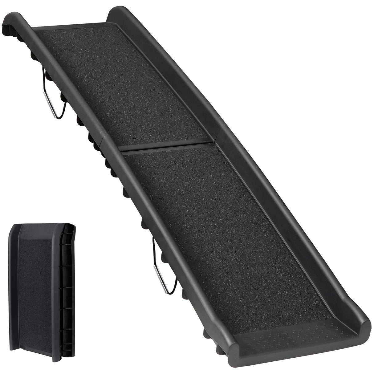 JupiterForce Folding Dog Ramp for Car, Non-Slip Pet Ramp with High Traction Surface, Portable & Lightweight Dog Ramps for SUV, Truck & Bed, Supports Large & Small Dogs