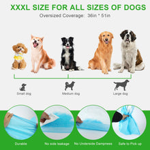 Load image into Gallery viewer, SUPRONLOVE Pee Pads for Dogs & Cats, Extra Large 36"X51", 40 Count, Blue, Polymer, Polyethylene (PE), Fluff Pulp, 6 Layers, Disposable Pet Training Pads