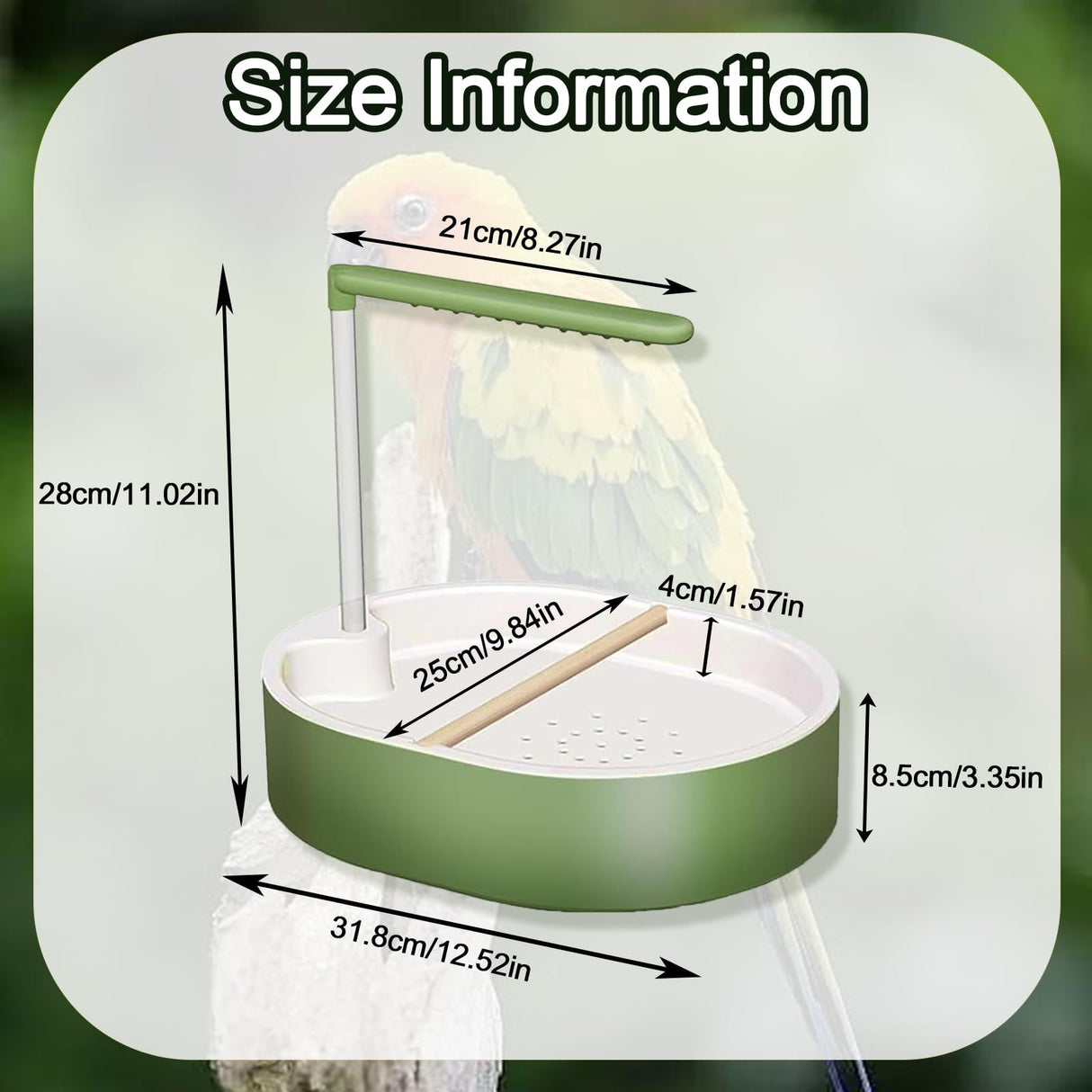 Xanadued Parrot Shower, Automatic Parakeet Bird Bath with Pump, Large Bird Shower Fountain, Bird Bath for Parakeets for Pet Birds, Conure, Cockatoo, Budgie, Lovebird, Finches