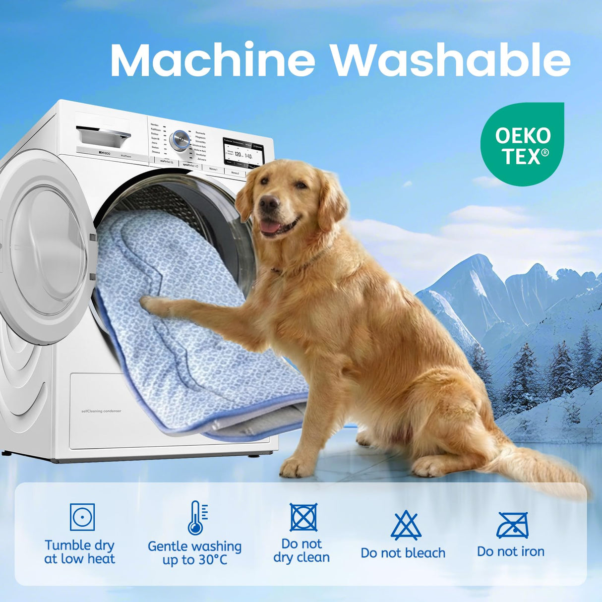 Dog Cooling Mat, Ultra-Thick Cooling Mat for Dogs with PCM & Thermochromic Tech, Dual-Sided Durable Waterproof Cool Dog Bed Mat for All-Year Use, Q-Max>0.5, Machine Washable, Non-Toxic - L(26" x 35")