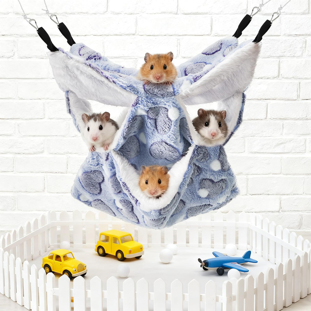 Covzoe 6 Pieces Rat Hammocks for Cage, 3 Layer Guinea Pig Hideout Bed, Ferret Hammocks Soft Hamster, Playing Sleeping Accessory for Small Animal Chinchilla Squirrel
