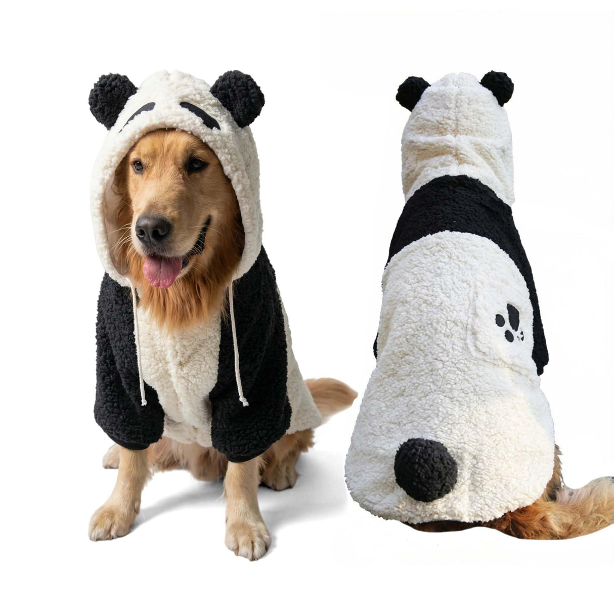 FLAdorepet Halloween Large Dog Panda Costume Outfits Winter Warm Pet Jacket Coat Funny Clothes for Medium Large Dog Labrador Husky Beagle (20, Panda)