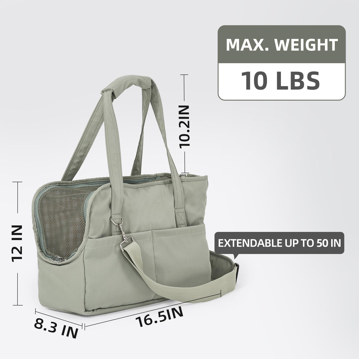Pet Dog Casual Crossbody Bag, Hands-Free One Shoulder Soft Edged Pet Bag, Fully Open Sunroof Cover with Mesh Window and Large Front Pocket, Pet Carrier Purse for Small Dog Cat(Can Hold 10 Pounds)