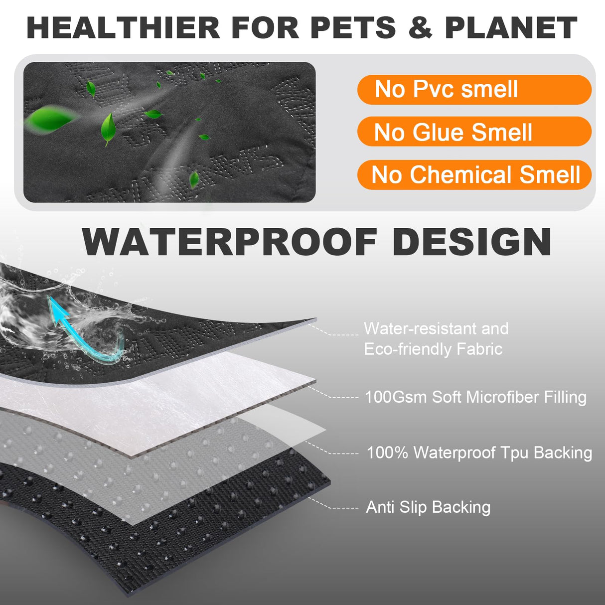 Sanqitara Dog Car Seat Cover for Back Seat, Waterproof & Scratch - Resistant Pet Seat Protector with Elastic Straps, Universal Fit for Ford F - Series/Toyota Tacoma/Ram Pickup & More Trucks