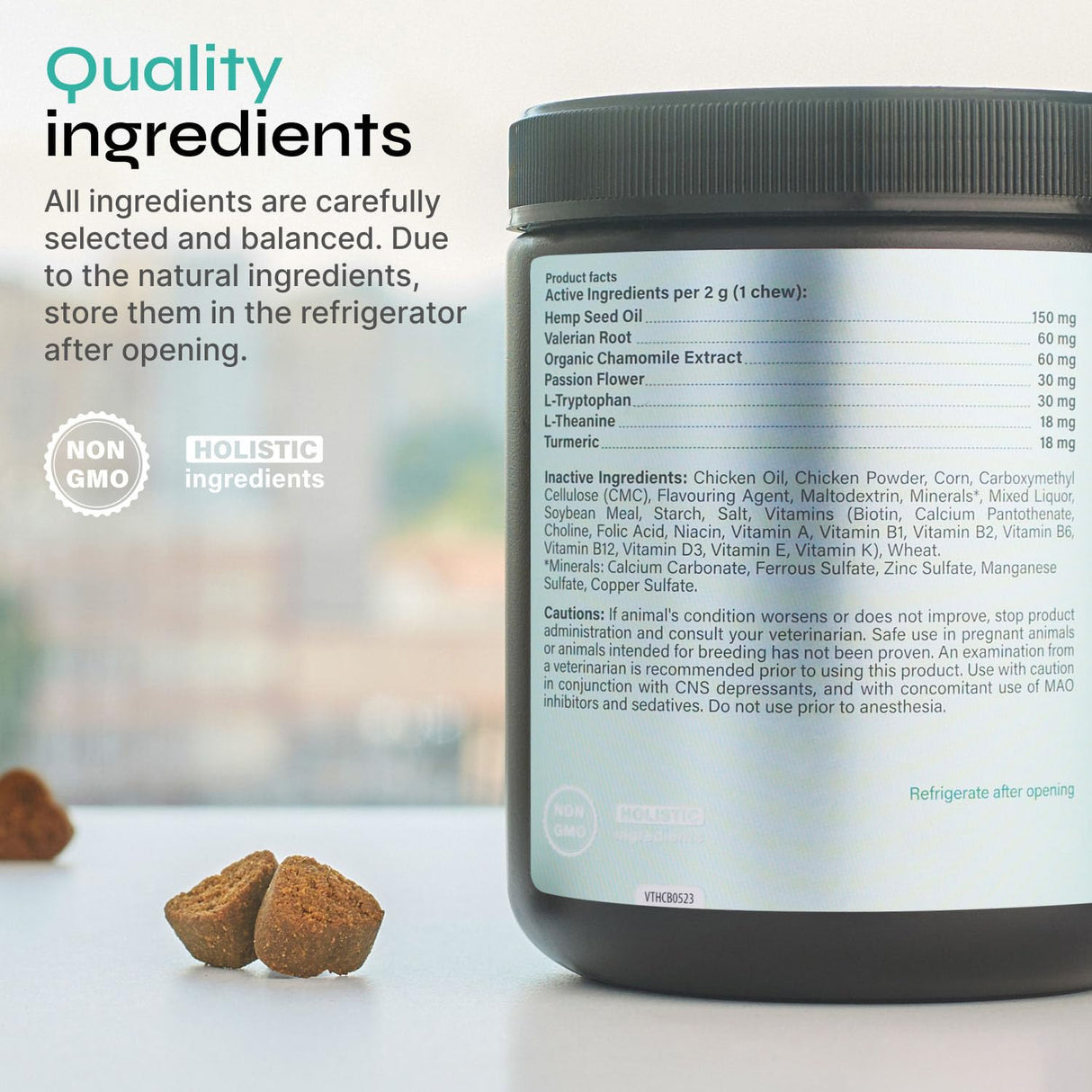 Calming Chews for Dogs Anxiety Relief - Hemp Calming Chews for Dogs with Valerian Root, Hemp Seed Oil, Turmeric, L-Theanine - Soft Treats for Storms, Fireworks, Separation, Vet Visits, Grooming