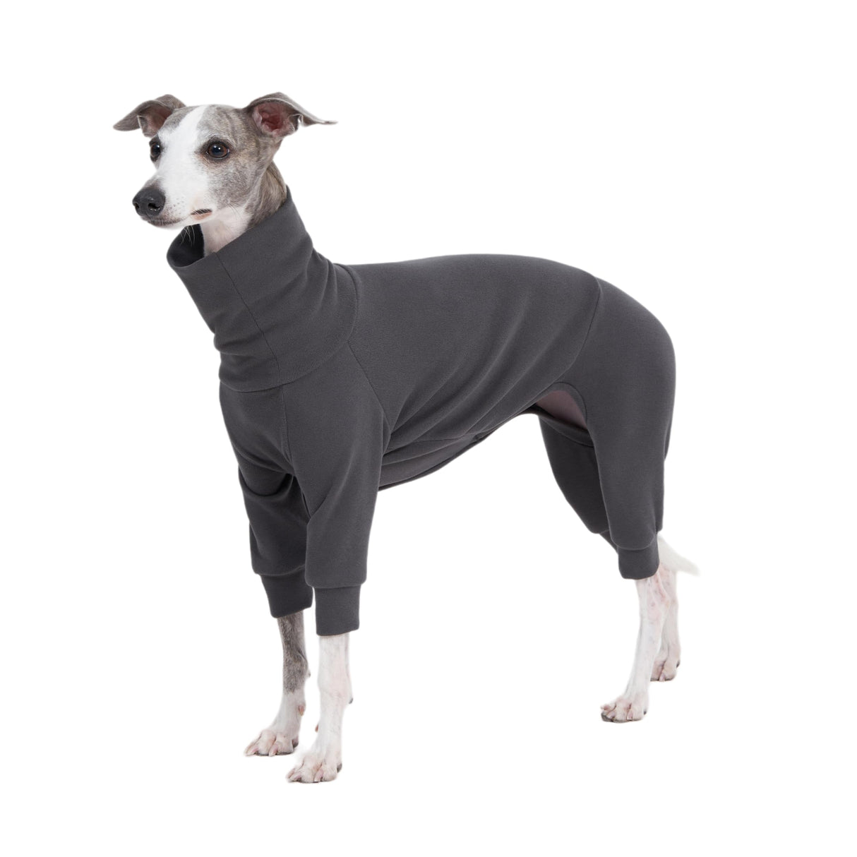 ESCCBOO Cozy Cotton Fluffy Underwear Onesie for Italian Greyhounds and Whippets, Super Soft Warm Pajamas and Jumpsuit(Large, Grey)