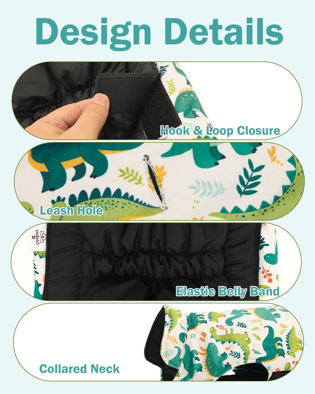 CuteBone Winter Dog Coat - Waterproof Windproof Reversible Vest, Thick Adjustable Cold Weather Jacket with Leash Hole for Medium Dogs GMF33L