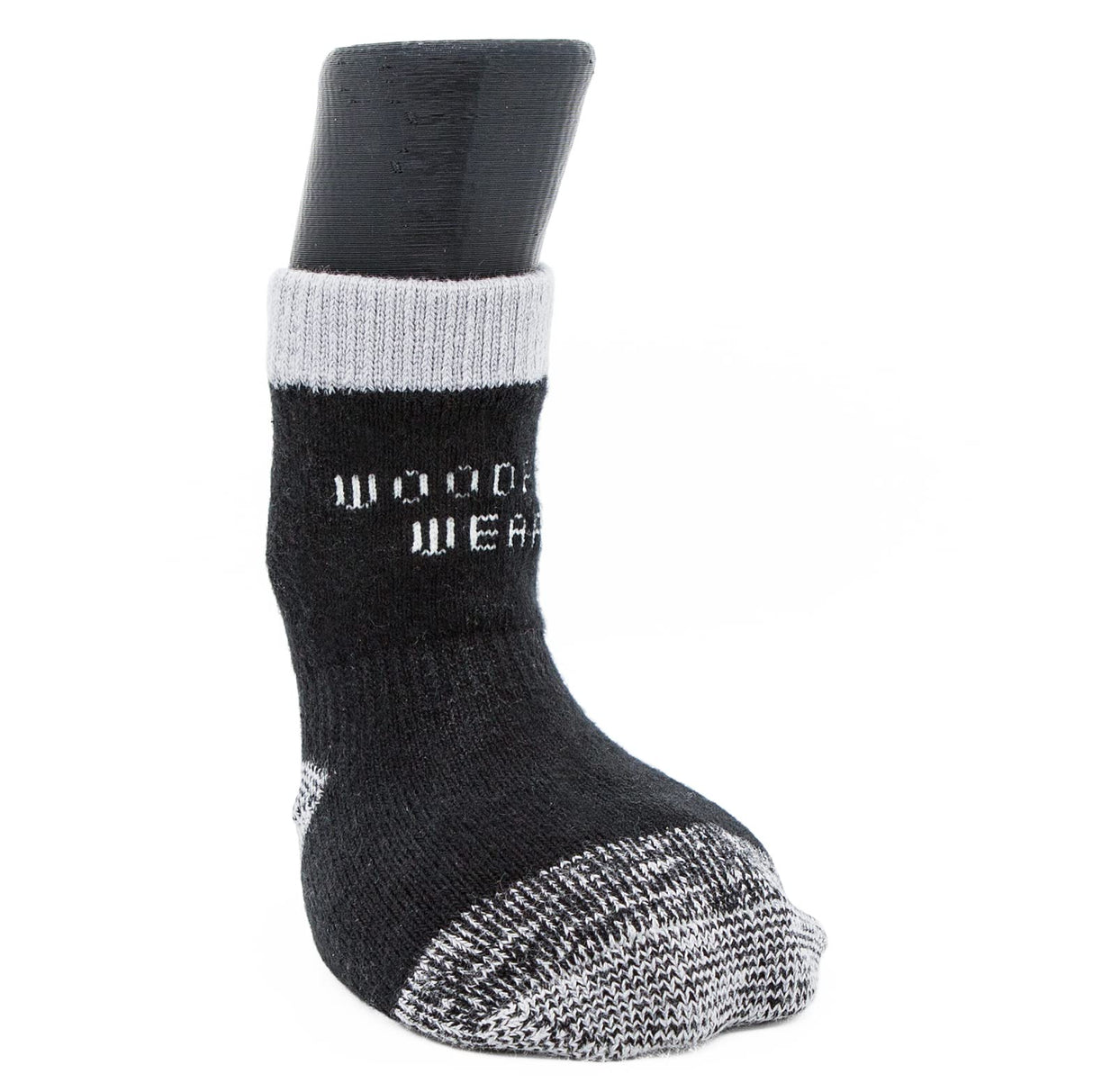 Woodrow Wear, Power Paws Reinforced Foot Dog Socks, Black Grey, XXL, Fits 130-180 pounds