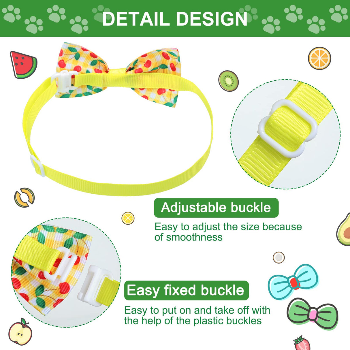 Saintrygo 50 Pcs Dog Bow Ties Collars Set Include 25 Dog Neckties and 25 Puppy Bowties, Adjustable Pet Ties Grooming for Small Medium Large Cats Pets Supply Hawaii Summer Accessories