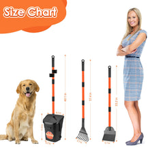 Load image into Gallery viewer, SlowTon Dog Pooper Scooper - 37.4" Long Handle Adjustable Metal Swivel Bin & Rake & Spade Kit with 20 Waste Bags, Portable Pooper Scooper for Gravel Lawn Grass, Suit for Small Medium Large Dog
