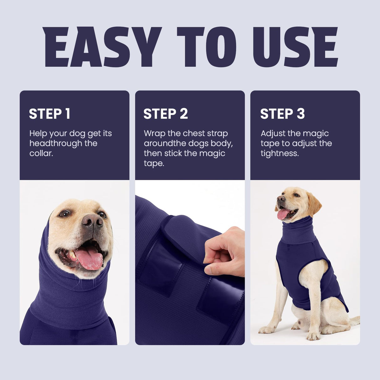 Leotrag Dog Anxiety Vest and Coat, Skin-Friendly Anxiety Calming Hoodie with Ear Wrap, Dog Jacket for Thunder, Fireworks, Travel, Vet Visits and Separation - Keep Pet Calm Without Medicine & Training